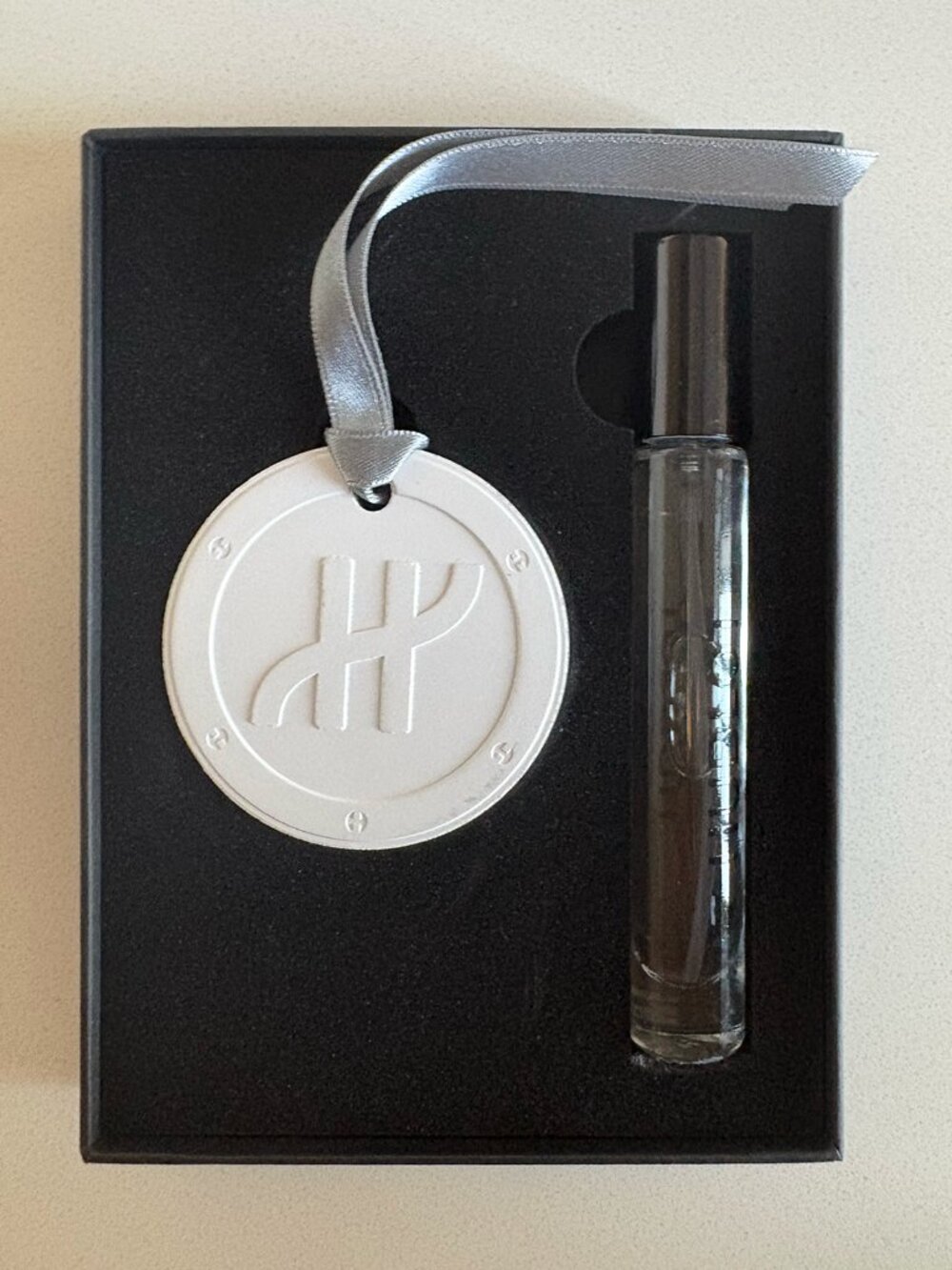 Hublot Luxury Gift Set — Fragrance Rollerball & Embossed Leather Medallion, Rare